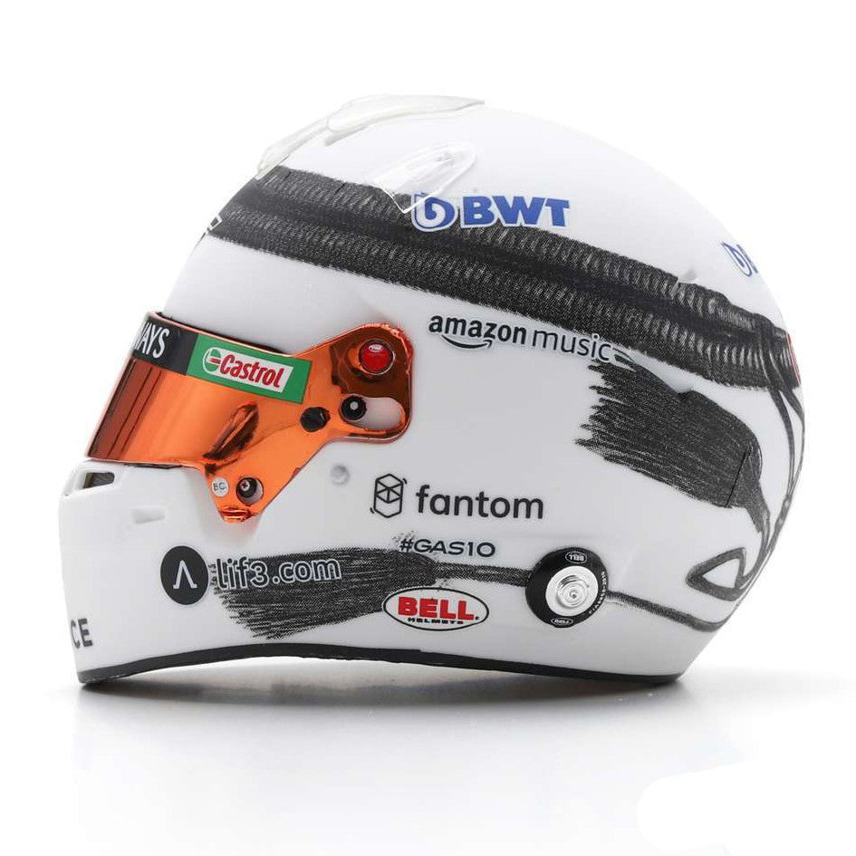 Pierre Gasly Casco Bell Helmet F1 2023 Qatar GP 2023 Sprint Race BWT Alpine 1:5 - 80726
