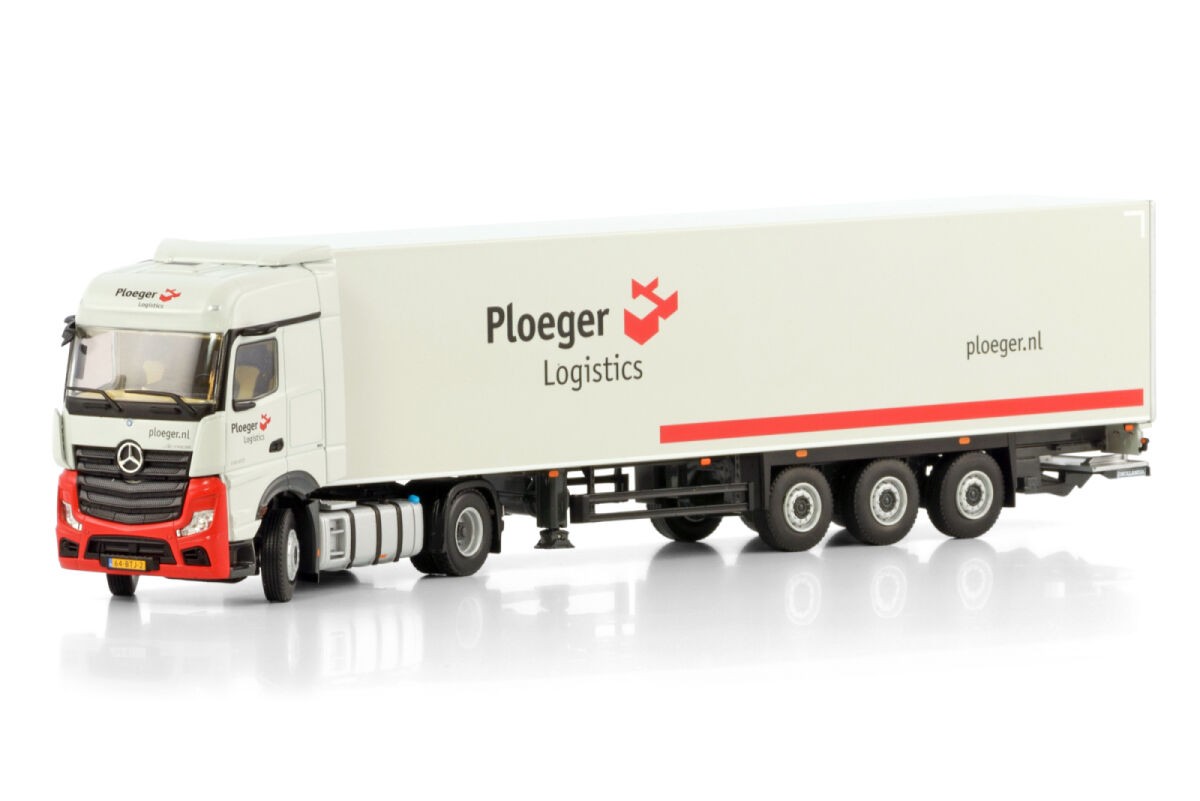 Mercedes-Benz Actros MP5 Big Space 4x2 "Ploeger Logistics" Box Trailer 3 assi (NL) 1:50 - 81025