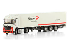 Mercedes-Benz Actros MP5 Big Space 4x2 "Ploeger Logistics" Box Trailer 3 assi (NL) 1:50 - 81025