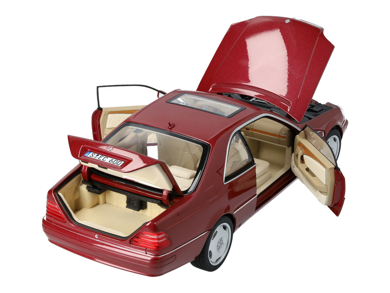 Mercedes-Benz CL 600 1994 (C140) Almandine Red Metal 1:18 - 81279