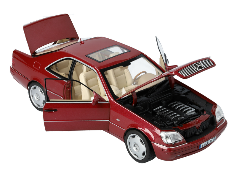 Mercedes-Benz CL 600 1994 (C140) Almandine Red Metal 1:18 - 81280