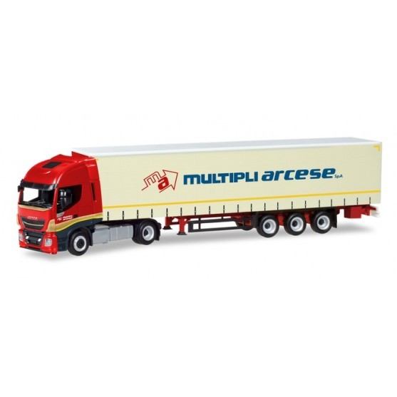 Iveco Stralis Highway XP semirimorchio su tela "Multipli Arcese" (I) 1:87 - 81342