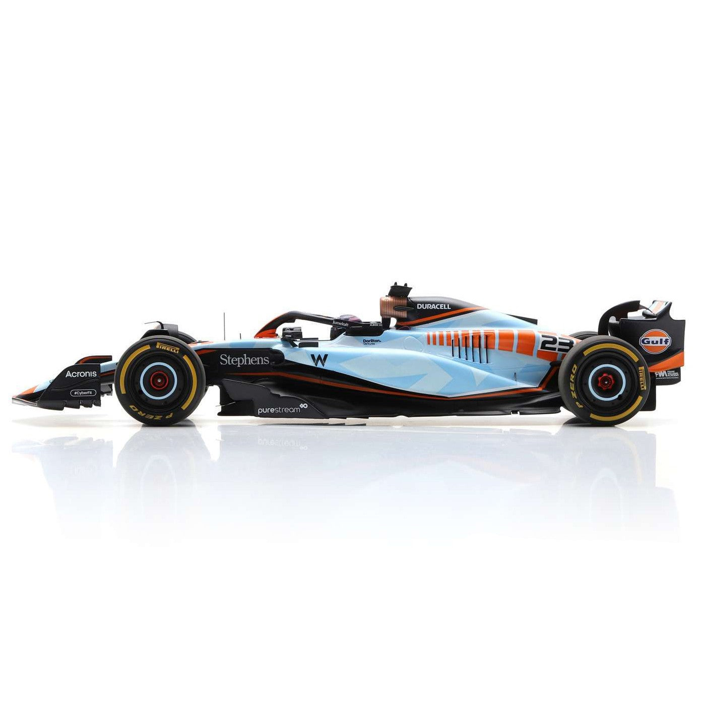Williams Racing F1 FW45 Singapore GP 2023 livrea Gulf “Bolder Than Bold“ Alexander Albon 1:18 - 81401