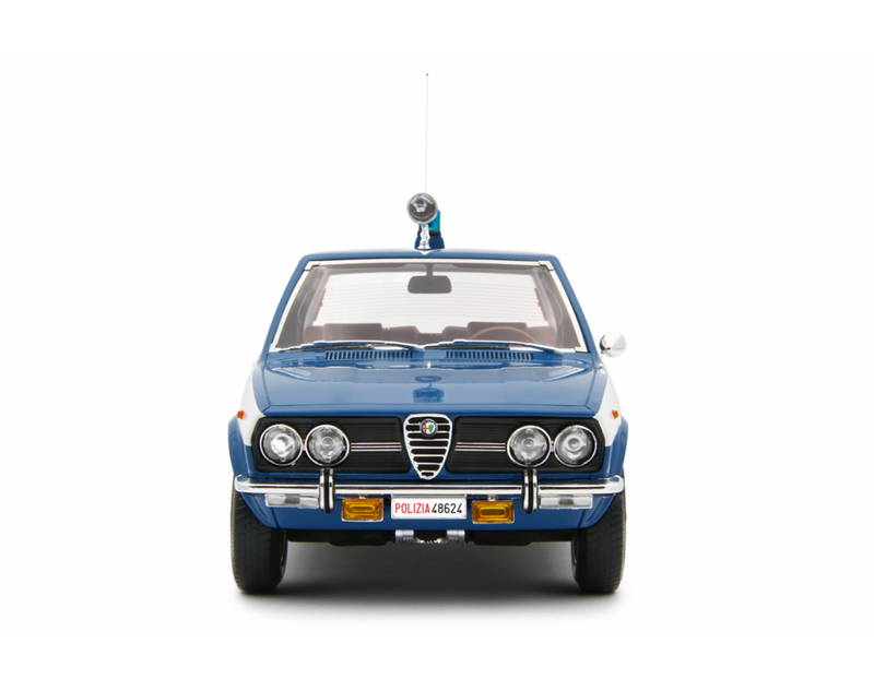 Alfa Romeo Alfetta 1.8 Polizia 1976 "Squadra Volante" Blu Militare 1:18 - 81801