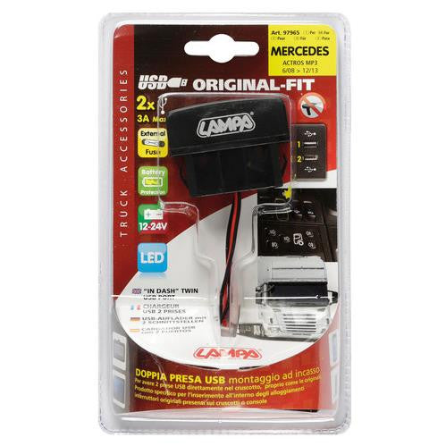 Doppia presa usb original fit 12/24V Mercedes - 822