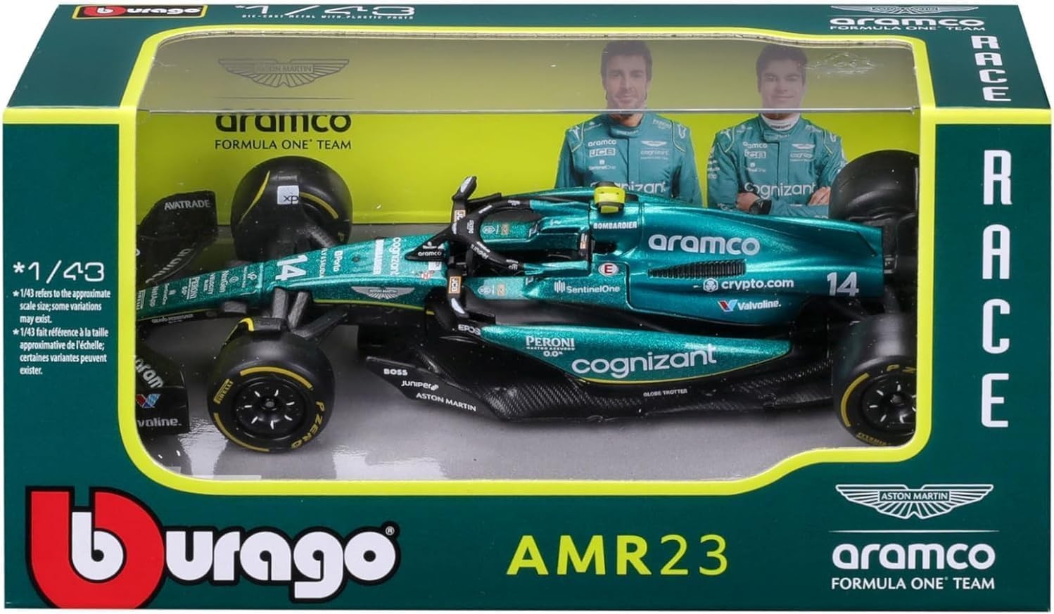 Aston Martin AMR23 Aramco Cognizant F1 2023 Fernando Alonso 1:43 no driver - 82217