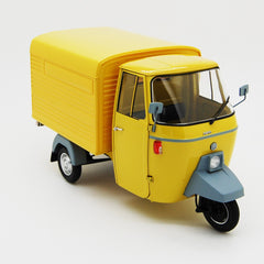 Ape Piaggio P501 Van Closed 1979 Giallo Texas con vetrina 1:18 - 82312