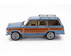 Jeep Grand Wagoner 1989 Light Blue Metallic - Wood 1:18 - 82454