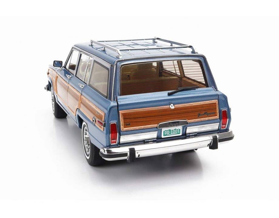 Jeep Grand Wagoner 1989 Light Blue Metallic - Wood 1:18 - 82456