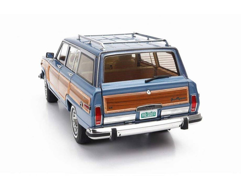 Jeep Grand Wagoner 1989 Light Blue Metallic - Wood 1:18 - 82456