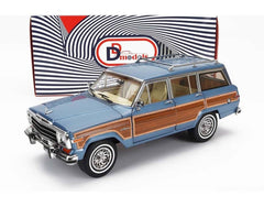 Jeep Grand Wagoner 1989 Light Blue Metallic - Wood 1:18 - 82461