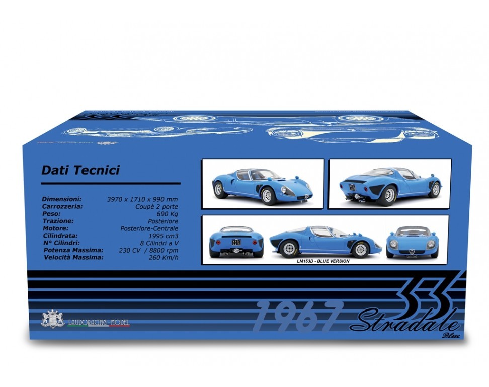 Alfa Romeo 33 Coupè Stradale 1967 D Version Telaio 111 Blu Reale 1:18 - 82644