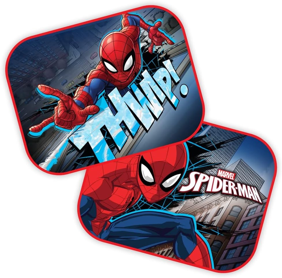 Tendine Parasole con ventosa Coppia "Spider Man" dimensioni 44x35 cm - 83278