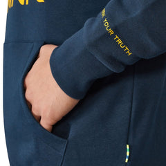 Ayrton Senna Felpa Logo Blu con Cappuccio - 83779