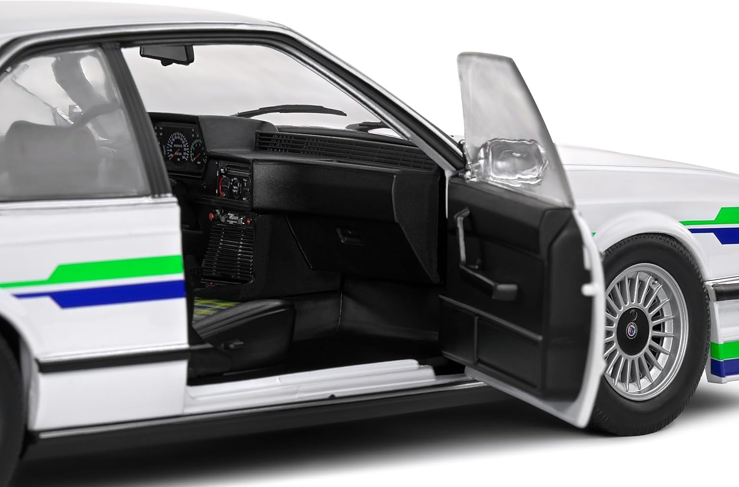 BMW Alpina B7 Turbo (E24) 1984 White Decor Green Blue 1:18 - 85969