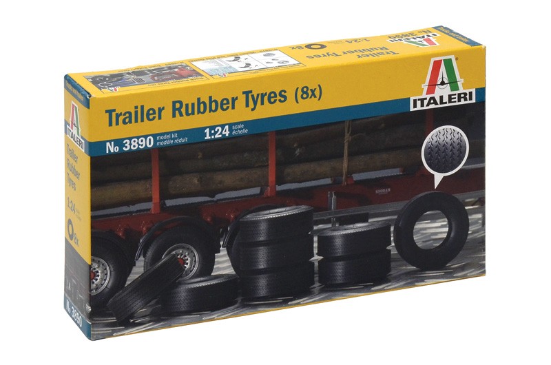 Trailer Rubber Tyres Kit 1:24 - 8599