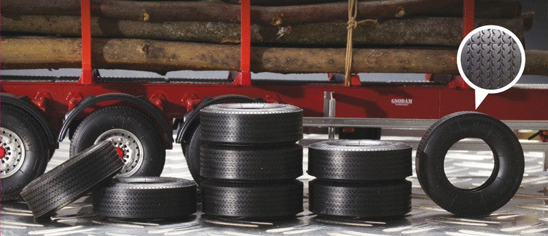 Trailer Rubber Tyres Kit 1:24 - 8601