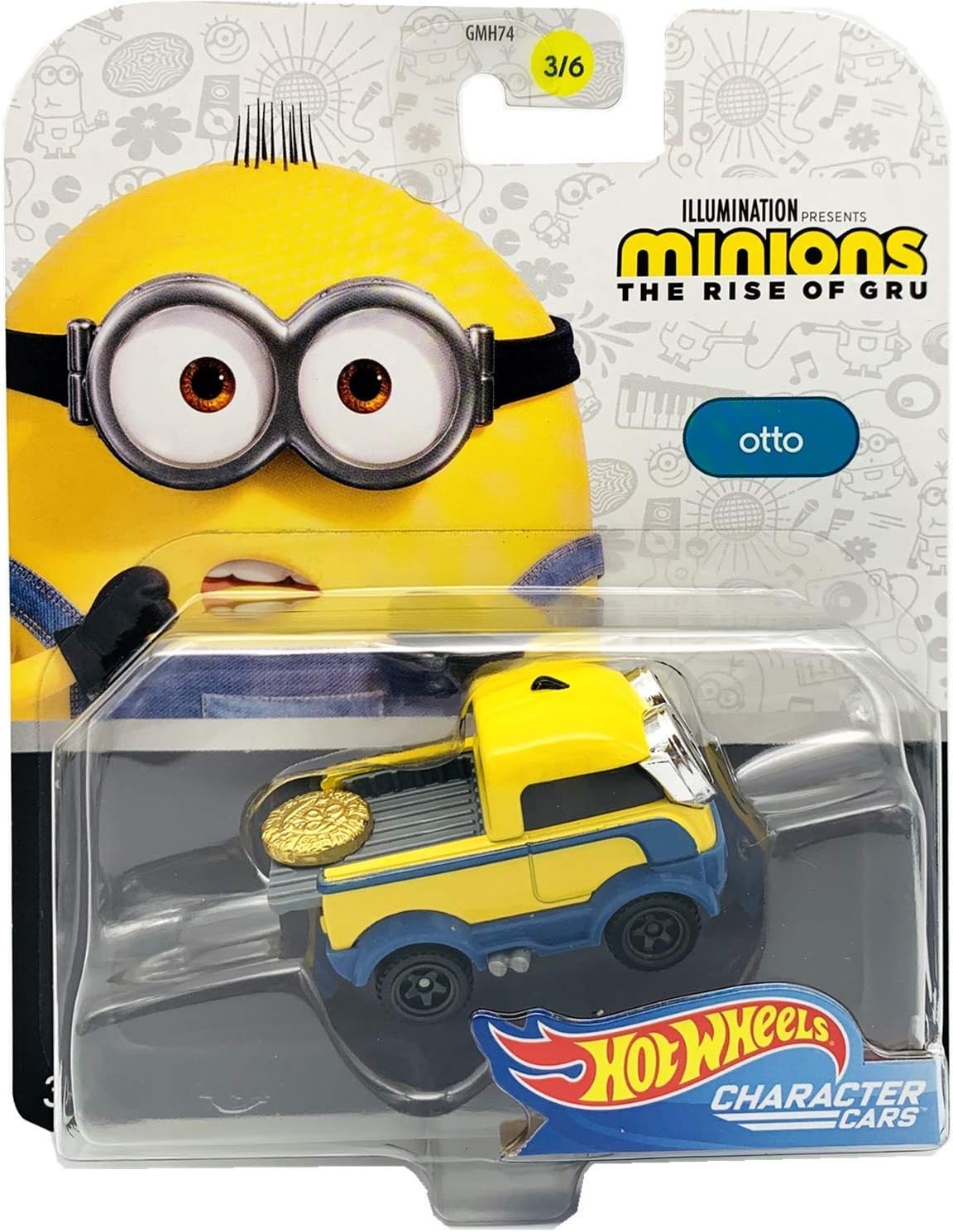 Otto Minions the Rise of Gru Character Car 1:64 3/6 - 86165