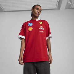 Ferrari F1 2025 T-Shirt Uomo Oversize Replica Pilota Puma Dark Cherry - 86434