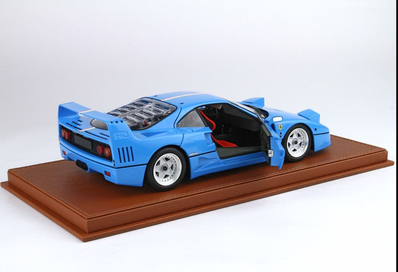 Ferrari F40 1987 Azzurro striscia tricolore IT cerchi argento 1:18 - 87346
