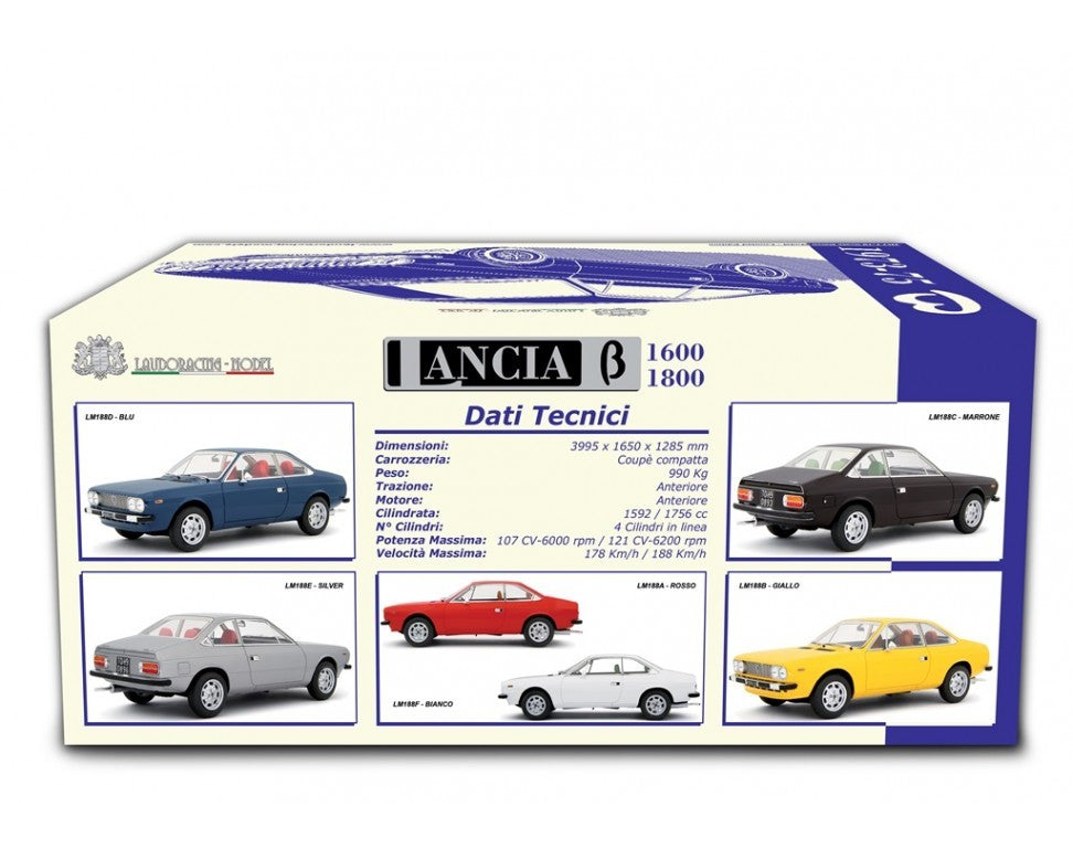 Lancia Beta Coupe 1.6  1.8 Bianco Saratoga 1973-75 scala 1:18 Laudoracing - 87413