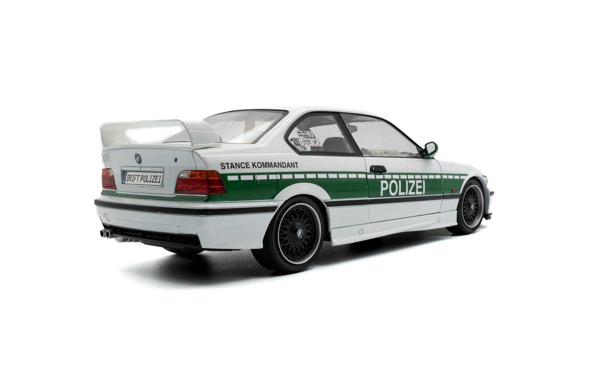 BMW M3 (E36) Coupé Drift Polizei 1991 White Green 1:18 Solido - 87809