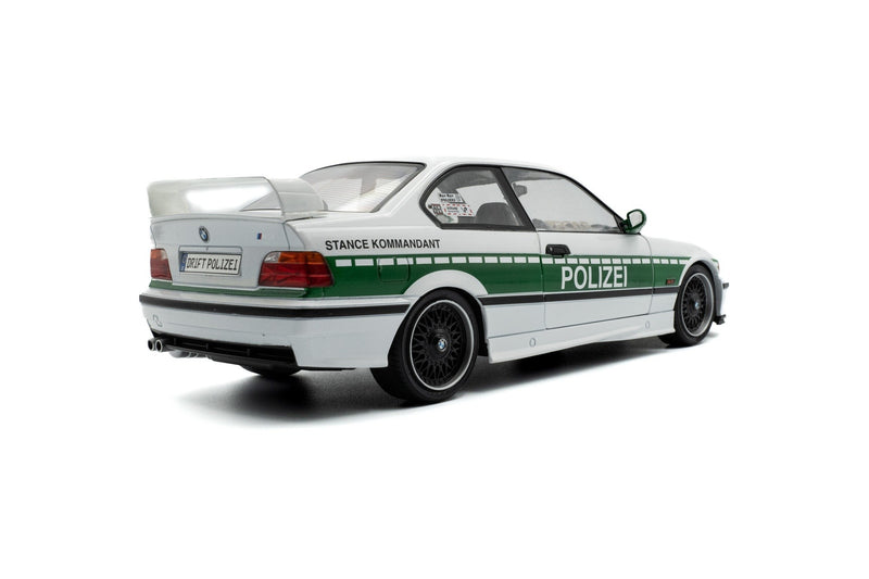 BMW M3 (E36) Coupé Drift Polizei 1991 White Green 1:18 Solido - 87809