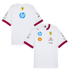 Ferrari F1 2025 T-Shirt Uomo Oversize Replica Pilota Puma White - 88046