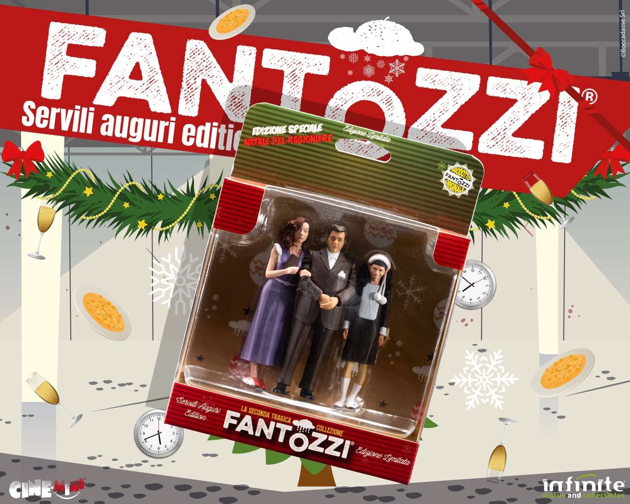 Fantozzi La Famiglia Ugo, Pina e Mariangela Cinemini Servili Auguri Edition Infinite Statue pvc 10cm-h - 88066