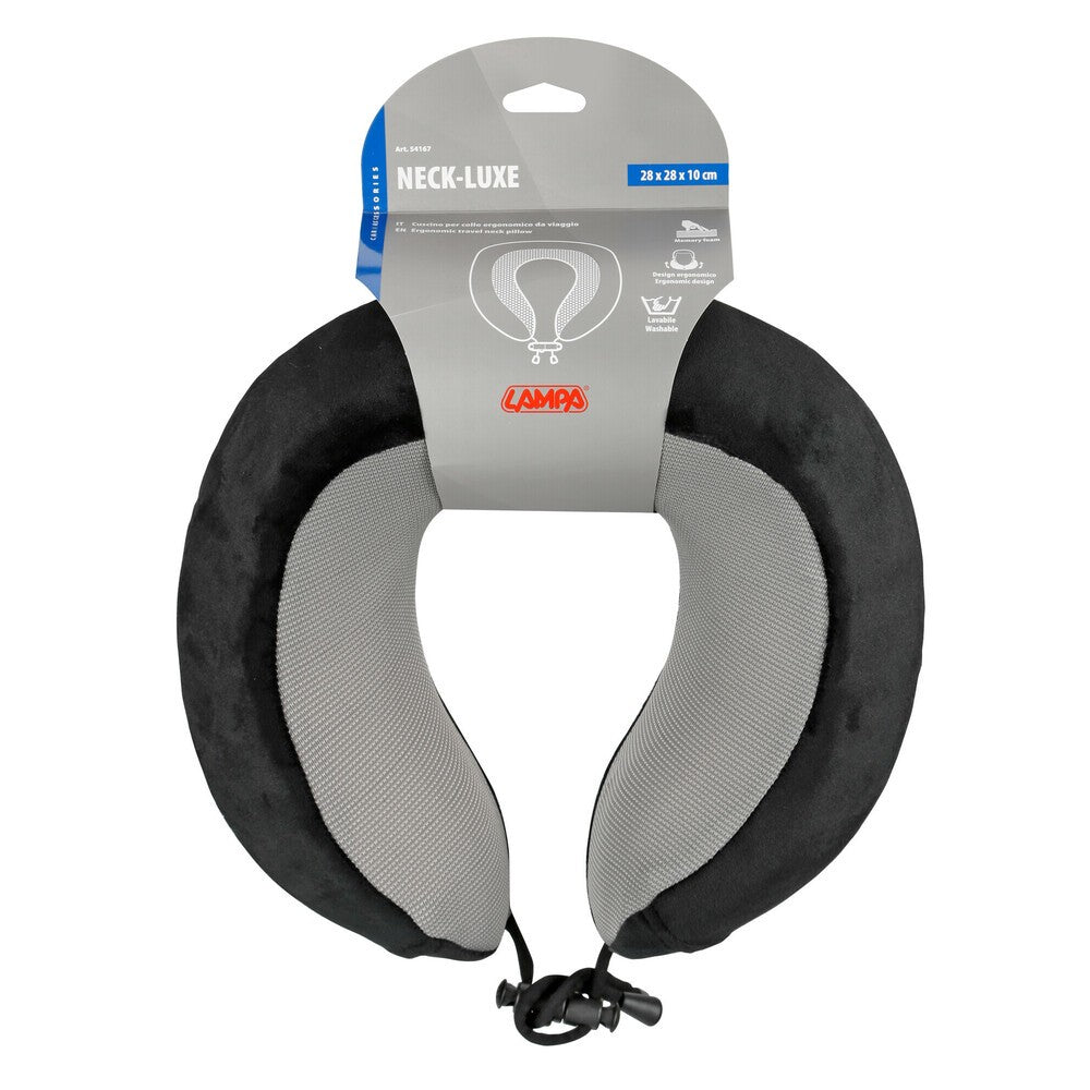 Neck-Luxe Cuscino per collo ergonomico da viaggio Nero - 88150