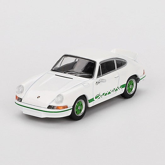 Porsche 911 Carrera RS 2.7 Grand Prix White with Green Livery 1:64 Mini GT - 88312