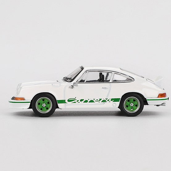 Porsche 911 Carrera RS 2.7 Grand Prix White with Green Livery 1:64 Mini GT - 88313