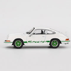 Porsche 911 Carrera RS 2.7 Grand Prix White with Green Livery 1:64 Mini GT - 88313
