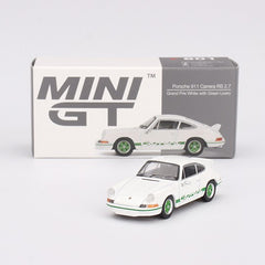 Porsche 911 Carrera RS 2.7 Grand Prix White with Green Livery 1:64 Mini GT - 88315