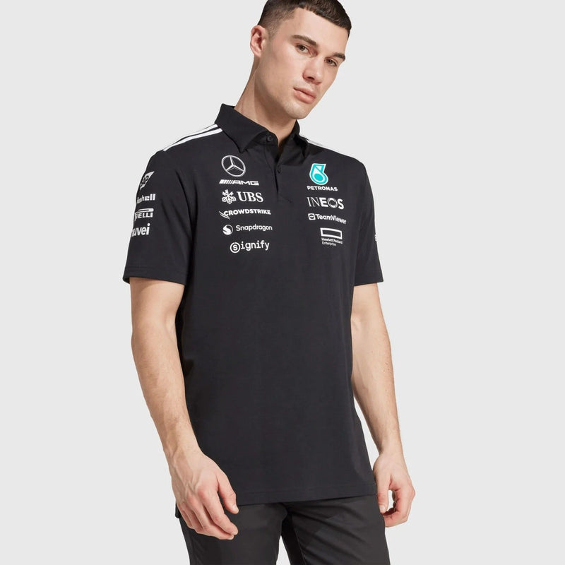 Mercedes-AMG Petronas F1 2025 Team Polo Adidas Black - 88553