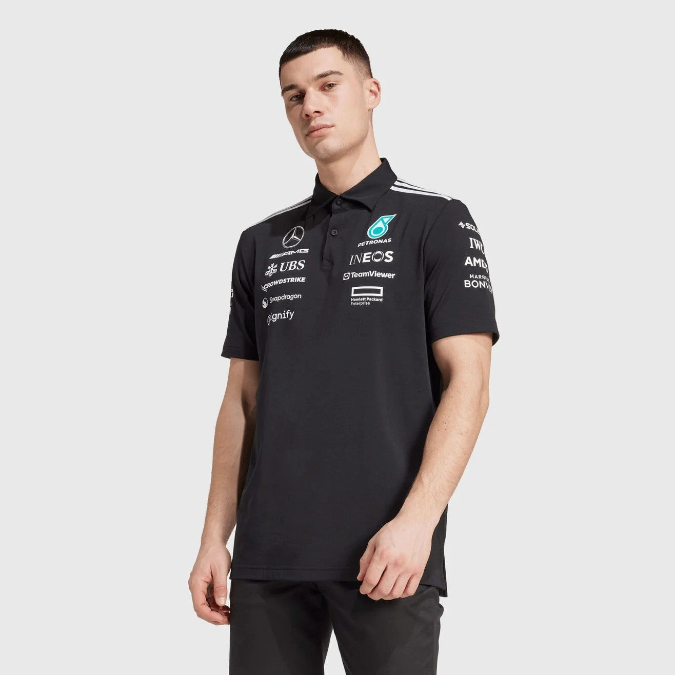 Mercedes-AMG Petronas F1 2025 Team Polo Adidas Black - 88555