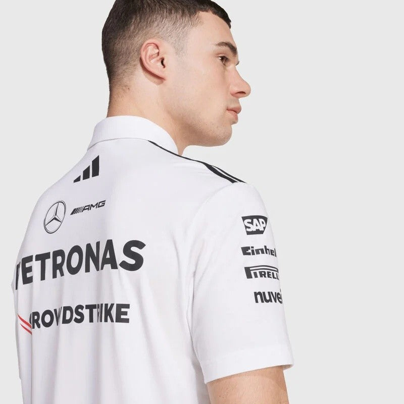 Mercedes-AMG Petronas F1 2025 Team Polo Adidas White - 88558