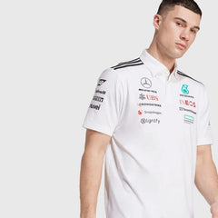 Mercedes-AMG Petronas F1 2025 Team Polo Adidas White - 88559