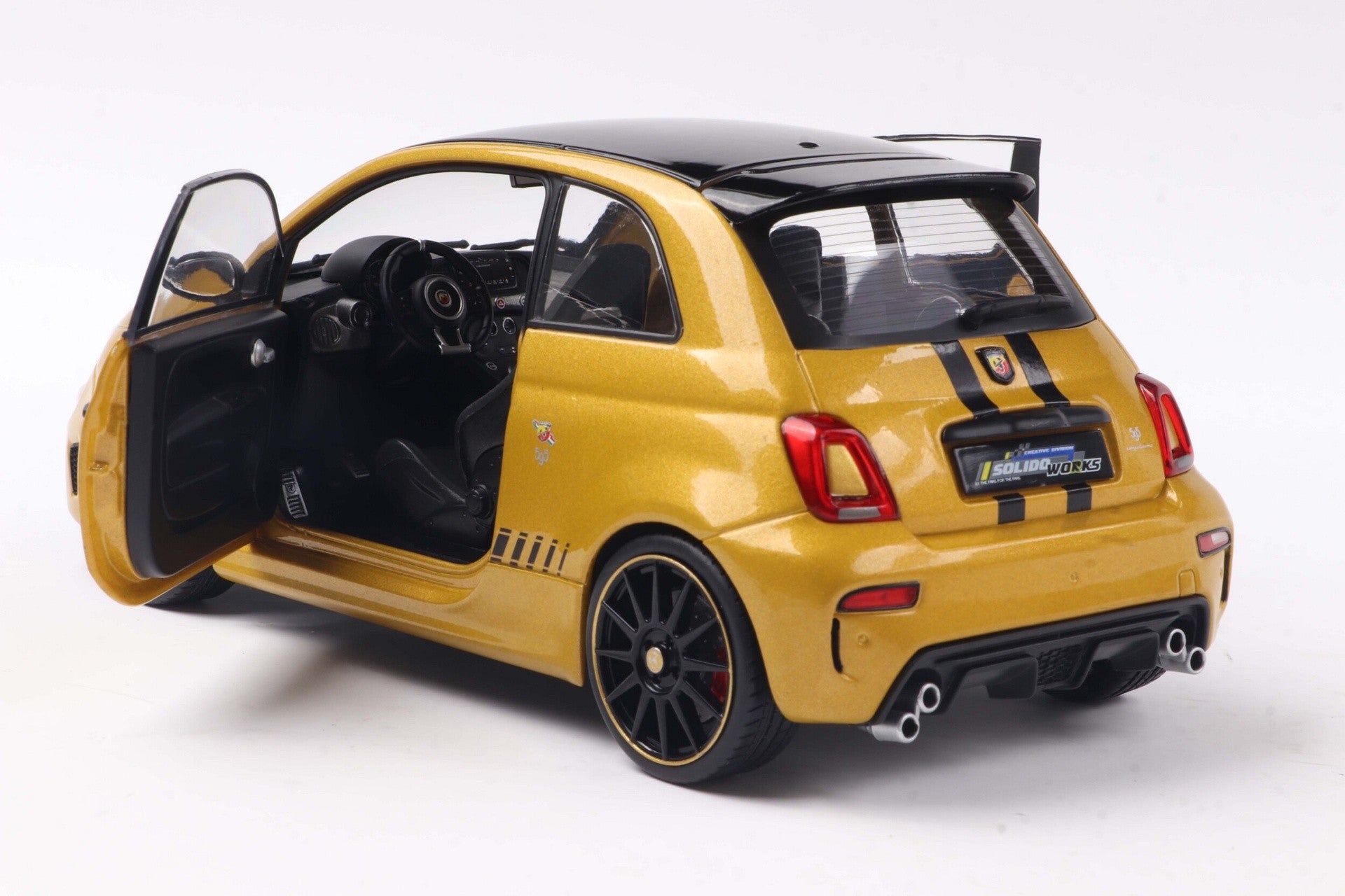 Fiat F595 Abarth 2024 Solido Works Yellow Metallic - Black 1:18 - 88631