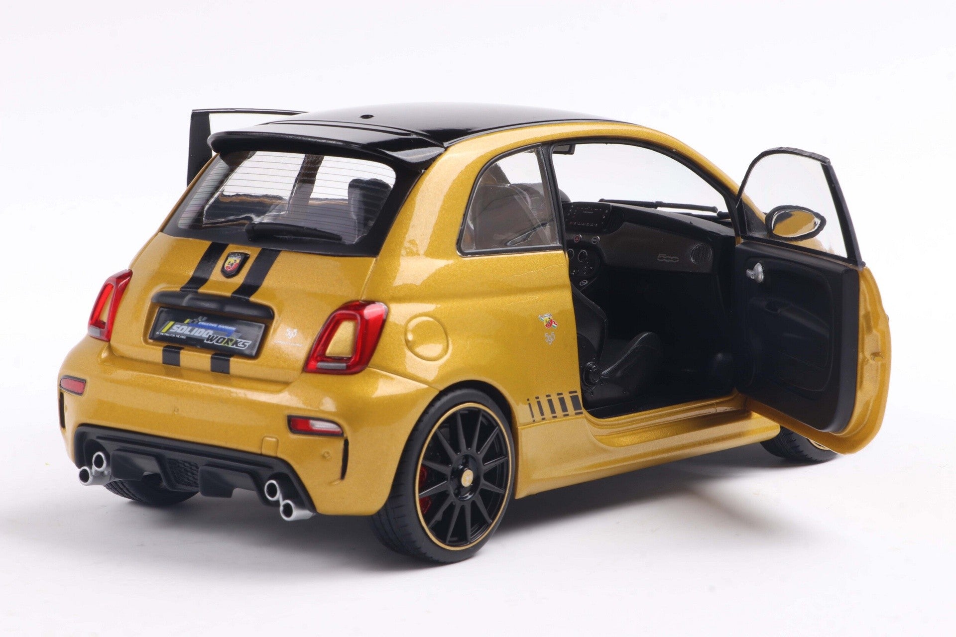 Fiat F595 Abarth 2024 Solido Works Yellow Metallic - Black 1:18 - 88633