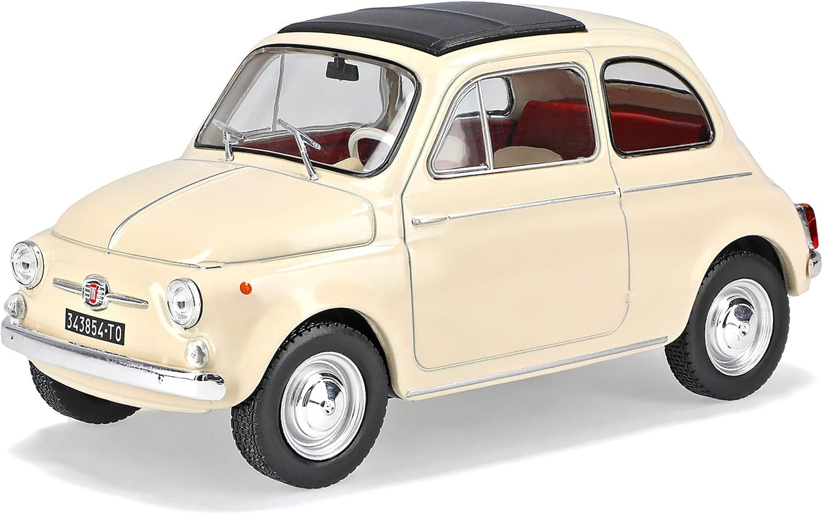 Fiat 500D 1960 Crema 1:24 Edicola con Vetrina