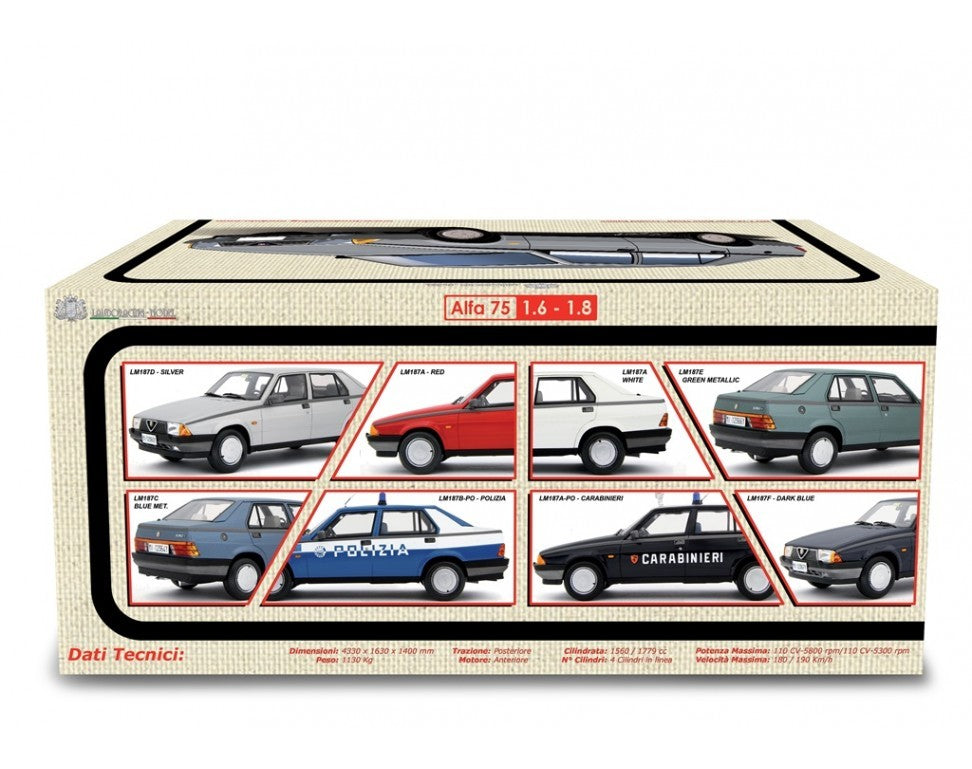 Alfa Romeo Alfa 75 1.6-1.8 1985 Blu scuro 1:18 - 89344
