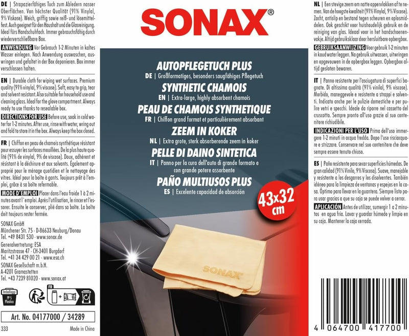 Sonax Pelle di Daino Sintetic Plus 43x32cm - 89579