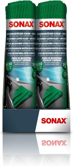 Sonax 2 Panni in Microfibra Alta Qualità per Vetri e Interni 38x38cm - 89583