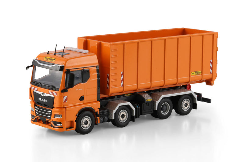 MAN TGX GM Riged Truck Hooklift System 8X2 Tag Axle + 40M3 Container 1:50-1