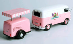 Volkswagen T2 van "Ice Cream set" Pink con rimorchio 1:24 - 8988