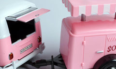 Volkswagen T2 van "Ice Cream set" Pink con rimorchio 1:24 - 8993