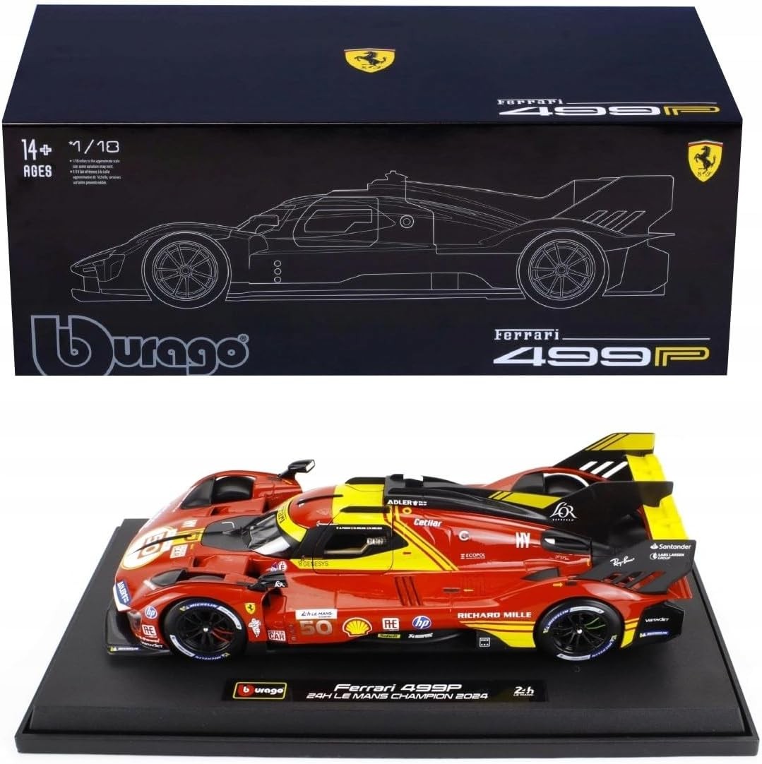 Ferrari 499P AF Winner 24h Le Mans 2023 Fuoco - Molina - Nielsen 1:18 De Luxe - 89985