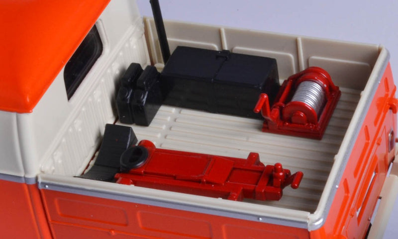 Volkswagen T2 van "Road Service set" orange/white con rimorchio 1:24 - 9026