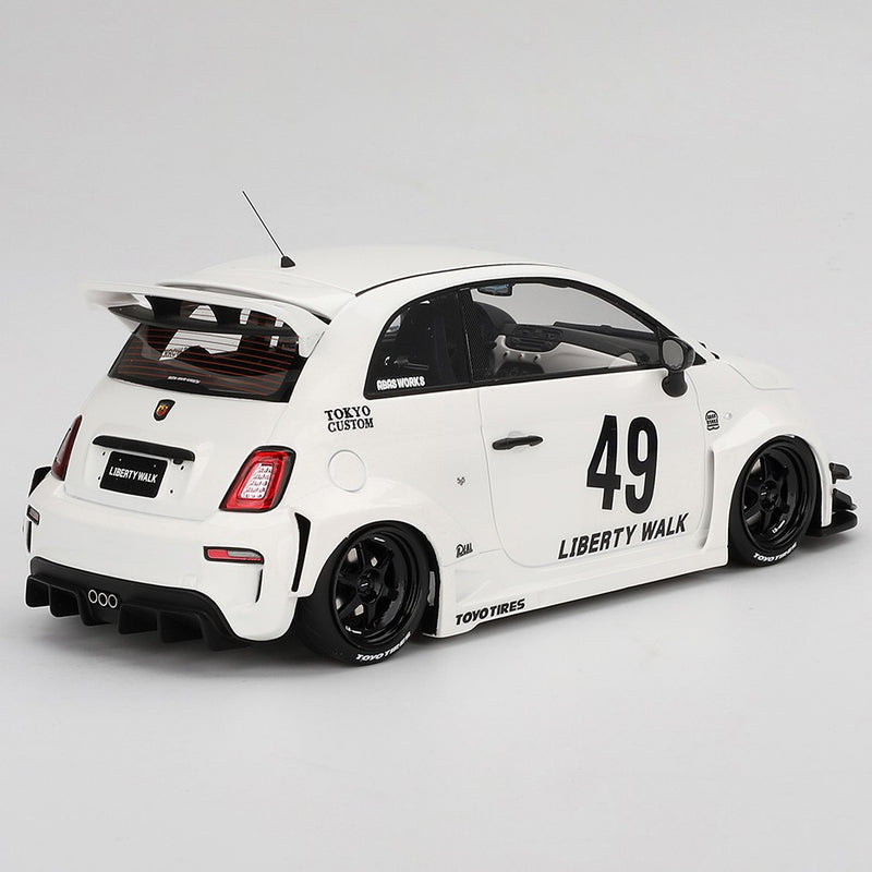 Abarth 595 LB-WORKS x Abas Works 2024 Gara White 1:18 - 90683